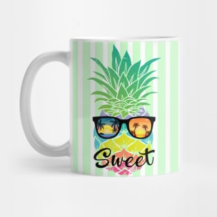 Sweet Tropical Summer - Green Stripes on - Mug